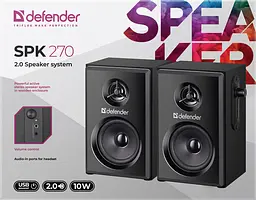 Акустична система 2.0 Defender SPK-270 10Вт, чорна, дерево, USB - мініатюра 7