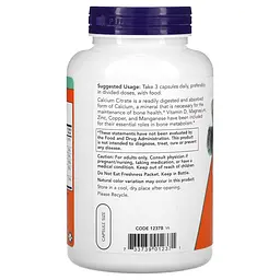 Вітаміни та мінерали NOW Calcium Citrate Caps, 240 вегакапсул - мініатюра 3