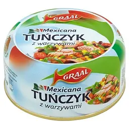Тунець Graal Mexicana Tunczyk у власному соку з овочами 280г.