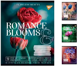 
Зошити учнівські 18 аркушів лінія. YES Romance blooms, 25 шт. в упаковці