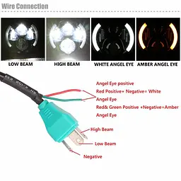 Додаткова LED фара 60 W 10-30V Bi-Led DRL фари 7 дюймів ДХО Ангельські очі 1 шт. (3583) - мініатюра 2