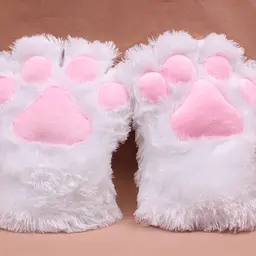 Косплей Рукавички Лапи Кішки Білі Cosplay Cat Paws Gloves White P CCPGW - мініатюра 3