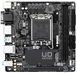 Материнська плата LGA1700, Gigabyte H610I, H610, 2xDDR5, Int.Video(CPU), 4xSATA3, 1xM.2, 1xPCI-E 4.0 x16, ALC997, Intel GLan, 4xUSB3.2/6xUSB2.0, VGA/HDMI/2xDP, Mini-ITX - мініатюра 2