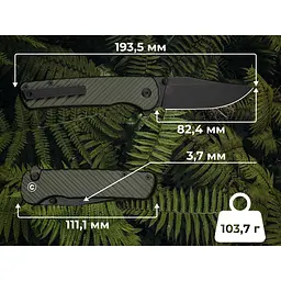 Ніж складаний туристичний Civivi Iron Tide (8.2 см) 14C28N / Aluminum зелений - мініатюра 15