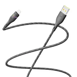 Кабель для заряджання та обміну даними Yoki YK-RG24 RGB Series USB/Lightning 12W 2.4A/5V 1.2 м Чорний - мініатюра 3