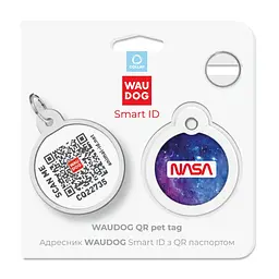 Адресник для собак і котів Waudog Smart ID з QR паспортом, NASA21, M, діаметр 30 мм - мініатюра 5