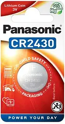 Батарейка Panasonic CR-2430EL/1B літієва CR2430 блістер 1 шт.