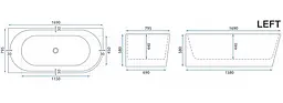 Ванна акрилова кутова Rea Bellanto 170x80 L white REA-W6901, Білий - мініатюра 5