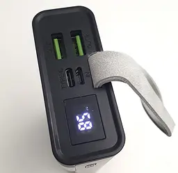 Потужний Повербанк із LED ліхтариком Power Bank із швидкою зарядкою 20000mAh 2USB /Type-C PD/QC 5A/22.5W Maxmate MMP20KP чорний