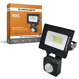 Прожектор світлодіодний Evrolight FM-01D-10 з датчиком руху 10 W 6400 К (57039) - мініатюра 5