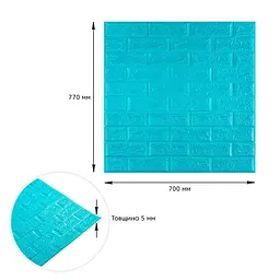 3D панель Sticker Wall самоклеюча 700х770х5мм цегла Бірюза 002-5 SW-00000084 - мініатюра 3