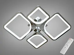 Люстра стельова LED Diasha 8060/2+2HR, 80W, 3960 лм, хром, сучасний стиль з пультом та димером