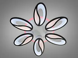 Люстра стельова LED Diasha 8090/6BK, 105W, 4100K, чорний метал, сучасний стиль, диммер, для дому - мініатюра 3