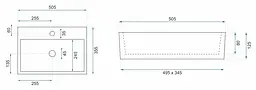 Умивальник Rea Valeria N 35,4x50,3 білий (REA-U5000) - мініатюра 4