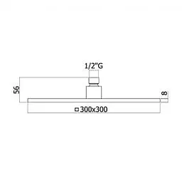 Верхній душ Paffoni Syncro King Quadro 300x300xh8 мм з тримачем 400 мм steel ZSOF078ST + ZSOF063ST, Нержавіюча сталь - мініатюра 4