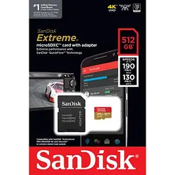 Карта пам'яті SanDisk 512GB microSD class 10 UHS-I U3 V30 Extreme (SDSQXAV-512G-GN6MA) - мініатюра 5