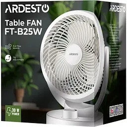 Вентилятор Ardesto FT-B25W настільний 15 см 30 Вт білий - мініатюра 8