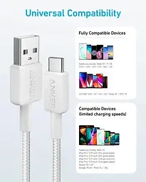 Кабель Anker 322 USB-A - USB-C, 0.9м, Білий (A81H5H21/A81H5G21) - мініатюра 2