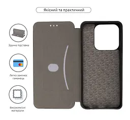 Чехол-книжка для ZTE Nubia V60 Design, G-Case, черный, кожаный чехол-книга из экокожи (PU) и TPU, с магнитом, с подставкой и вместительным кардхолдером, противоударный, защита всего корпуса, ArmorStandart (ARM79001) - мініатюра 3