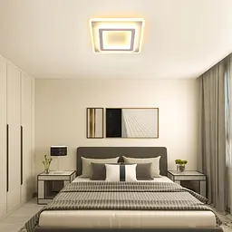 Toolight LED Стельовий світильник Square, 44W 4950LM Сучасний акриловий світлодіодний стельовий світильник білого кольору, яскраві - мініатюра 3