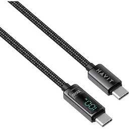 Кабель Havit HV-CB6247 PD100W 5A з LED екраном Type-C to Type-C 2 м (HV-CB6247) - мініатюра 5