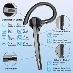 Бездротова Bluetooth гарнітура New Bee M53 з шумозаглушенням і зарядним кейсом Чорний - мініатюра 6