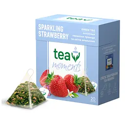Чай Tea Moments Sparkling Strawberry зелений 20х1.8 г пірамідки (tm.02920) - мініатюра 2