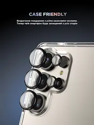 Захисне скло для камери Samsung Galaxy S25 Ultra 5G, Supreme BI, чорний колір, з рамкою, глянцеве скло для захисту лінз, протиударне, прозоре, з клейовим шаром по контуру, не впливає на якість фото, ArmorStandart (ARM83223) - мініатюра 6