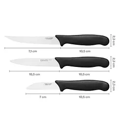 Набір кухонних ножів для овочів Fiskars Essential 3шт (1065584) - мініатюра 2