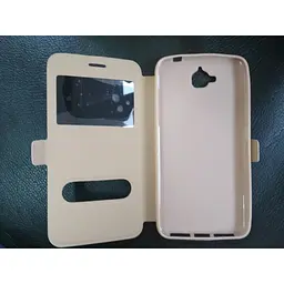 Чохол-книжка Meizu M5s 2 вікна обкладинка підставка золотиста - мініатюра 4