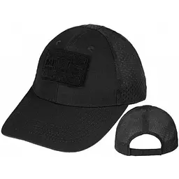 Бейсболка кепка Mil-Tec black 12317602 з липучкою та сіткою