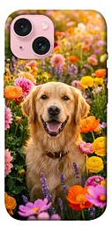 TPU чохол Demsky Flowery labrador для Apple iPhone 15 (6.1")