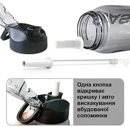 Спортивна пляшка для води Casno KXN-1246 800 мл Black - мініатюра 2