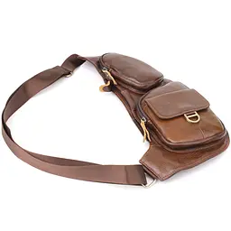 Чоловіча сумка через плече з гладкої шкіри Vintage 15х35х3 см sum0027487 - мініатюра 6