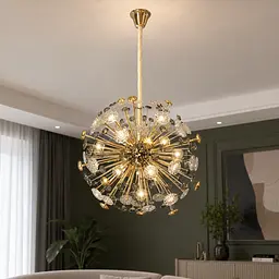 Велика дизайнерська підвісна люстра Artlight 24402-600GD+BK на 16 ламп G4 із золотим каркасом та графітовим склом