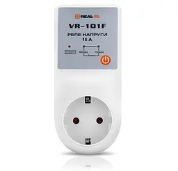 Розетка з реле контролю перепадів напруги REAL-EL VR101F 15А 230В 3300Вт - мініатюра 2