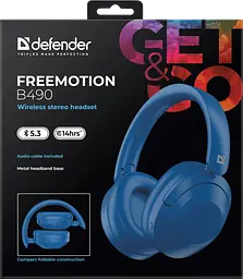 Гарнітура Defender FreeMotion B490 Bluetooth Blue (63490) - мініатюра 11