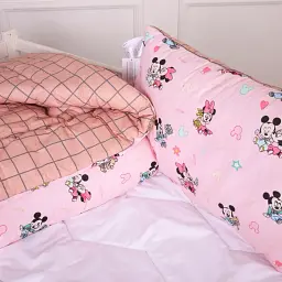 Набір дитячий MirSon зима Kids Time 20-0042 Pink Mikey Mouse 110x140 см бавовна: ковдра з подушкою (2200009671265) - мініатюра 2