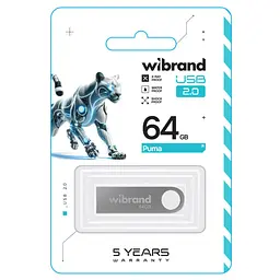 Flash Wibrand USB 2.0 Puma 64Gb Silver - мініатюра 2
