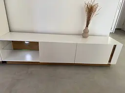 Тумба під телевізор Perfect Home Арко / Arco 2-дверна 2D/187 Білий глянець/дуб грандсон (PFH-091037) - мініатюра 6
