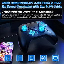Джойстик PS5 для Playstation 5/PS4/PC з подвійною вібрацією 6-осьовою - мініатюра 4