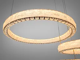 Сучасна підвісна LED-люстра Diasha 662/800+600+400GD золото, 3 кільця, 195W, 140 см, 20-35m2 - мініатюра 5