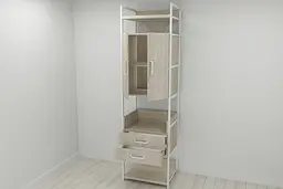 Шафа Гардероб Уні секція 5 серії Конект Ferrum-decor 220x60x50см Білий метал ДСП Дуб Сонома 32 мм (FRD-104521) - мініатюра 9