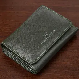 Маленький гаманець зручного формату із натуральної шкіри ST Leather 23076 зелений