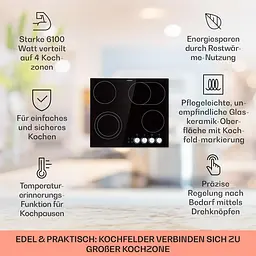 Варильна поверхня електрична Klarstein EasyCook 4 6100 Вт (10034604) - мініатюра 5