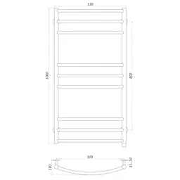 Рушникосушарка UNIO LDE EL 1000-500-9 BLK Драбинка Дуга Еліт чорна (21556) - мініатюра 5
