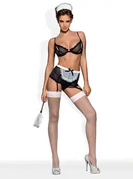 Костюм покоївки Obsessive Maidme L/XL чорний - мініатюра 2