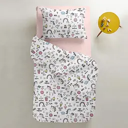 Набір простирадл полуторне Cosas ROSE/ZIGZAG 155х240 см (SetSheet_Rose_ZigGreyRose_155х240) - мініатюра 5