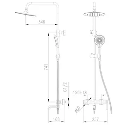 Душова система TOPAZ LOFT TLF 32102-H75-C - мініатюра 6