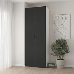 Шафа для одягу з двома штангами С-7.3 Білий/Чорний Idea